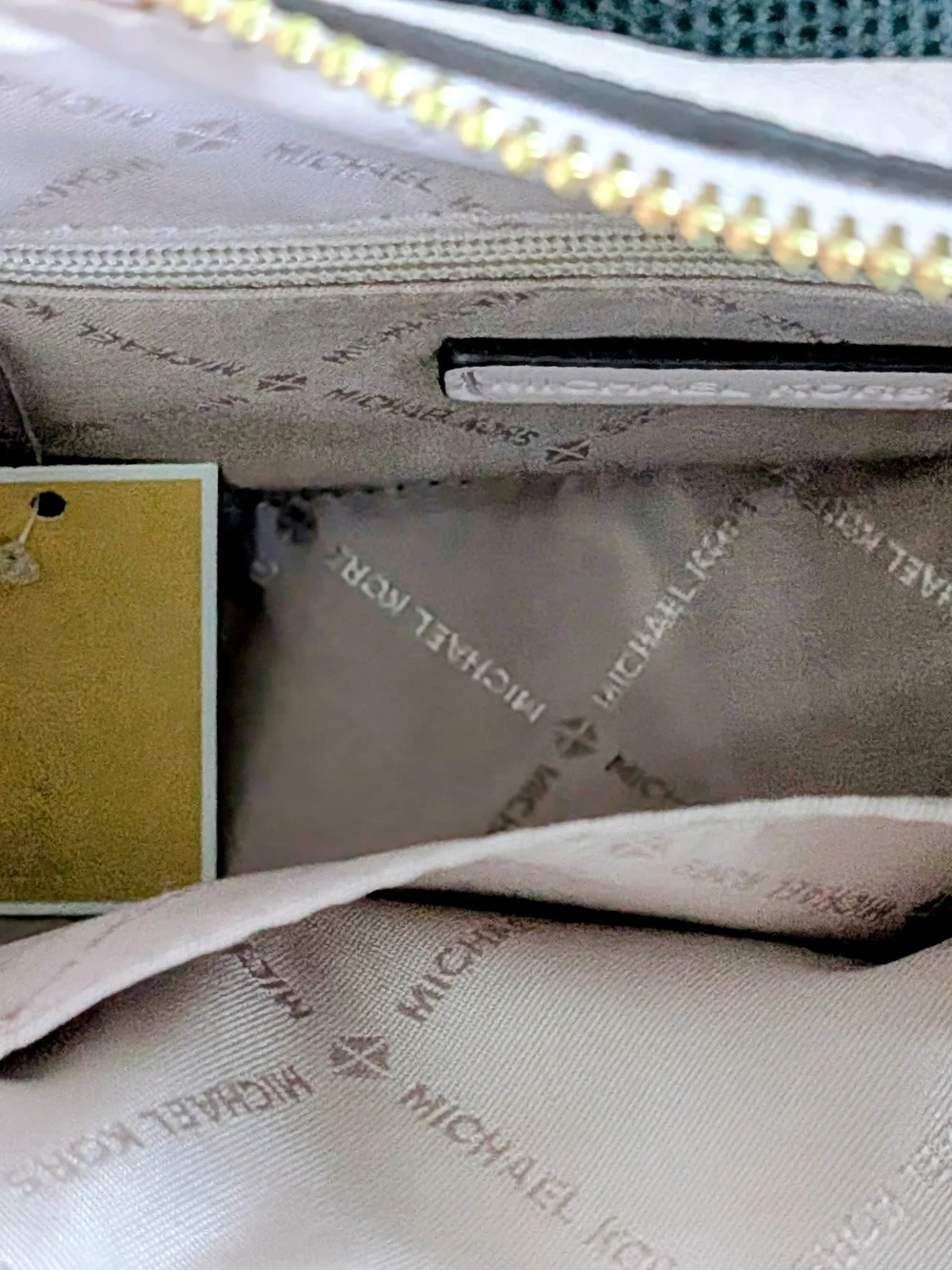 Michael Kors Pebbled Leather Satchel in Soft Blush with Gold Hardware
